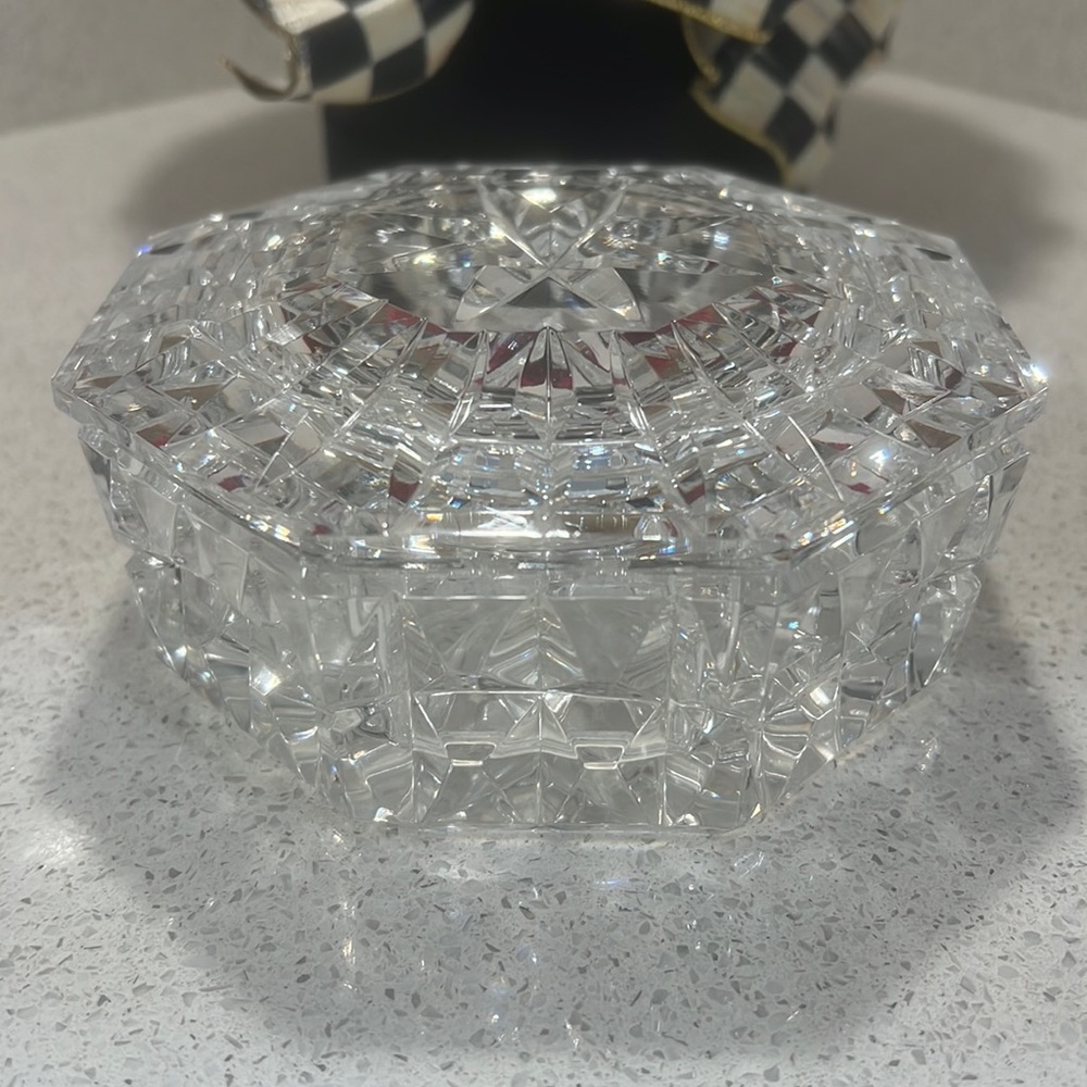 Waterford crystal octagon shaped box with lid authentic